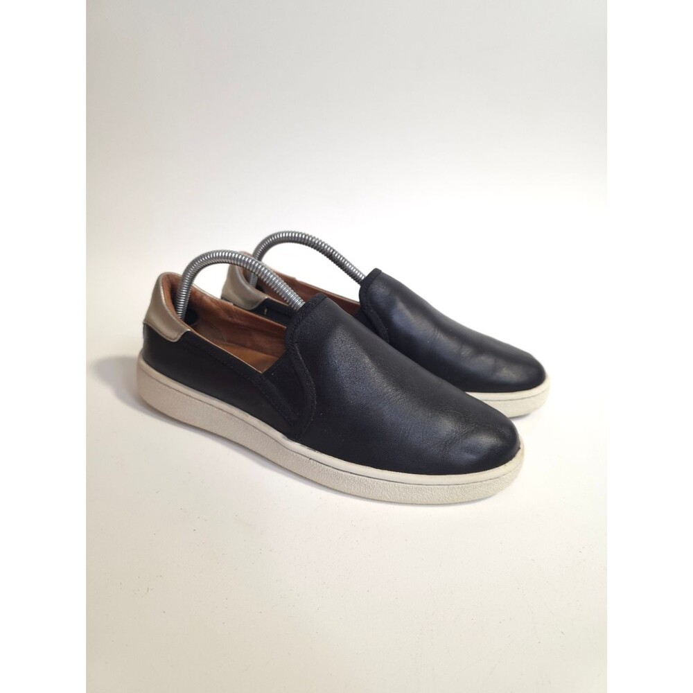 UGG Cas Slip On Sneakers Women Black Gold Leather Comfort Casual Shoes Size 7.5